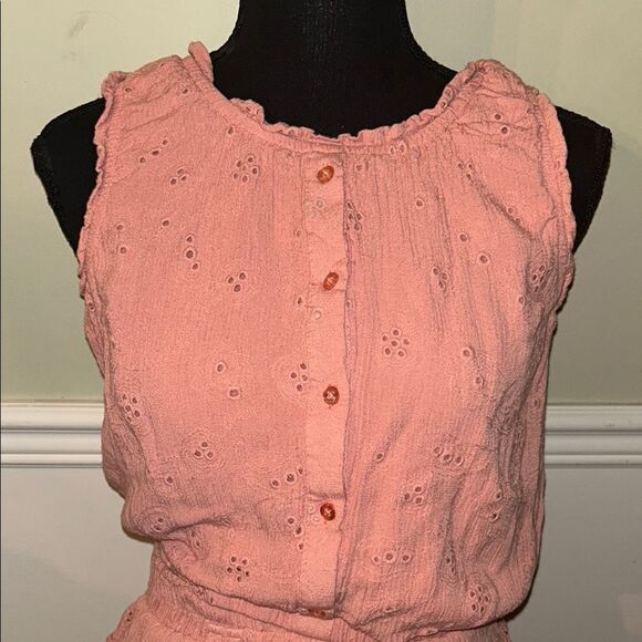 Pink Ruffled Buttoned Tank Top Matching Set - Picture 4 of 9